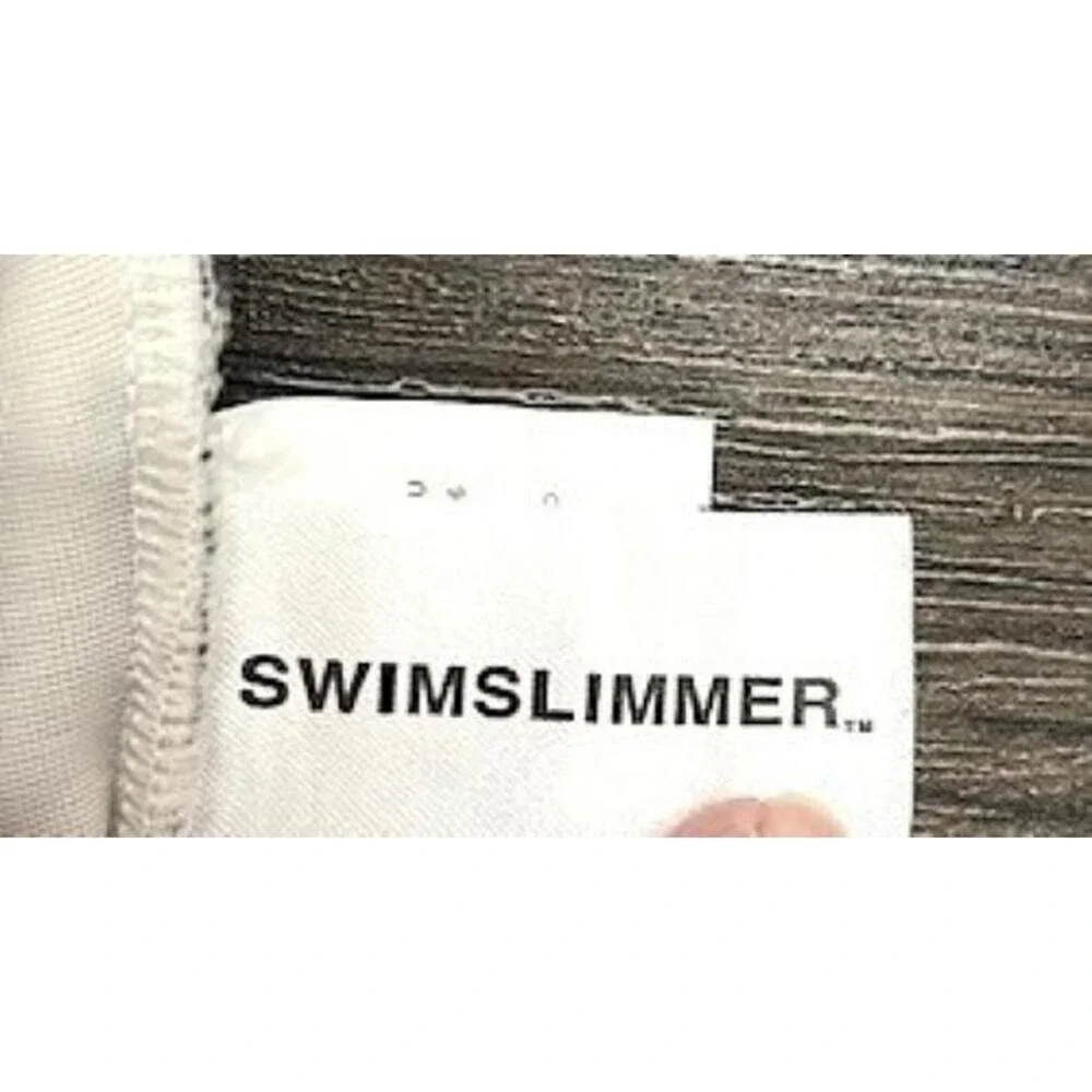Swimslimmer Black/White Floral One-Piece Bathing‎ Suit 10 Tummy Control